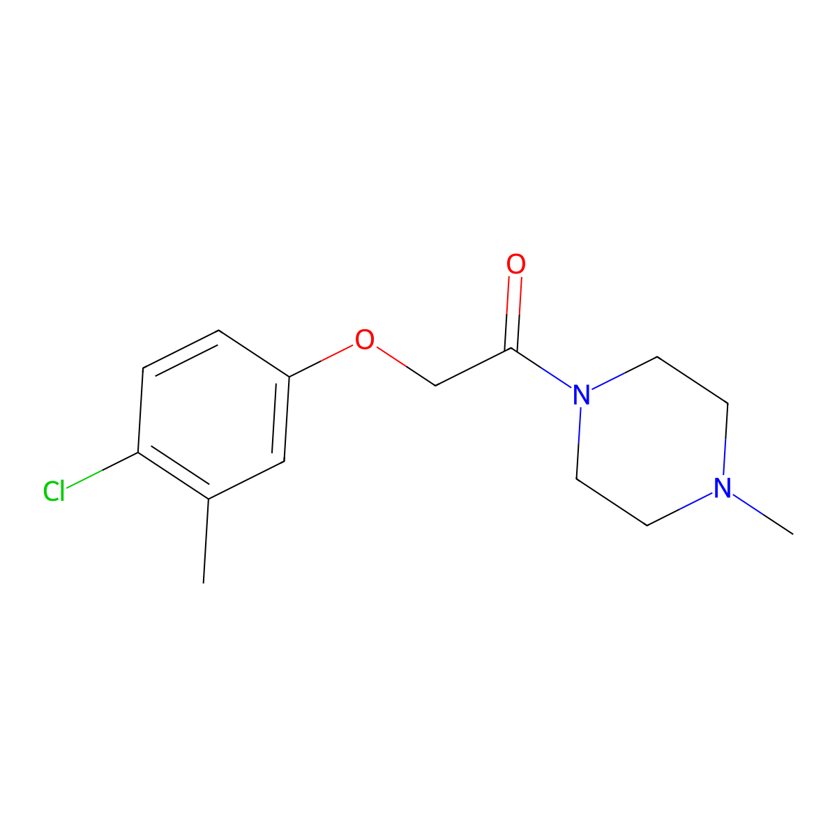 2-(4-Chloro-3-methylphenoxy)-1-(4-methylpiperazin-1-yl)ethanone molecular structure, CAS 429629-01-6