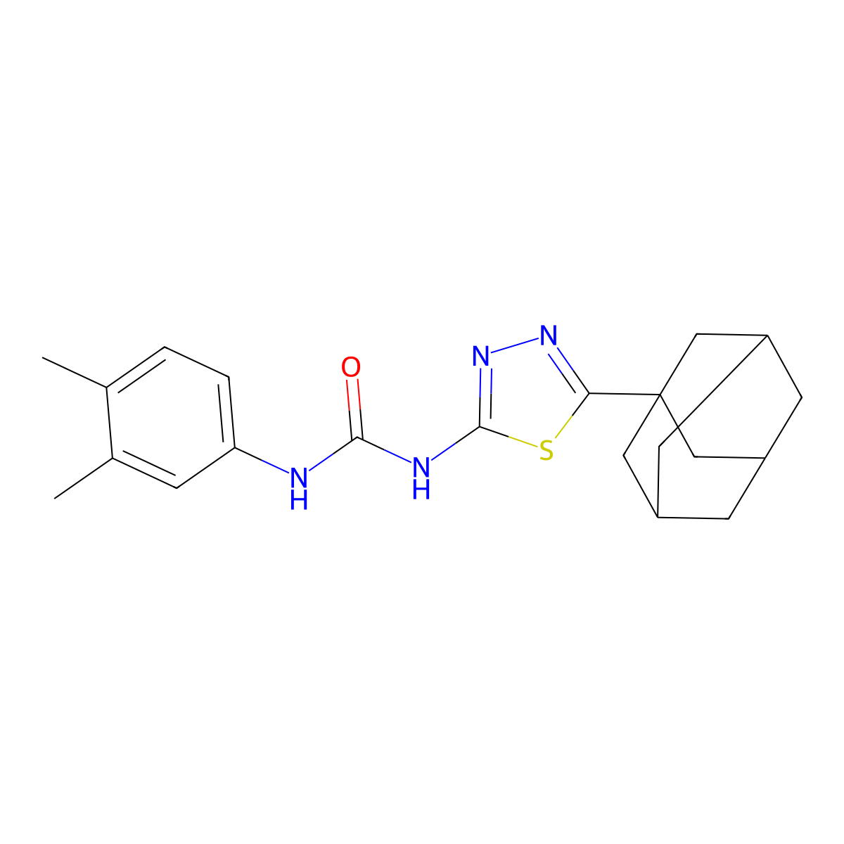 1-[5-(1-Adamantyl)-1,3,4-thiadiazol-2-yl]-3-(3,4-dimethylphenyl)urea molecular structure, CAS 429629-10-7