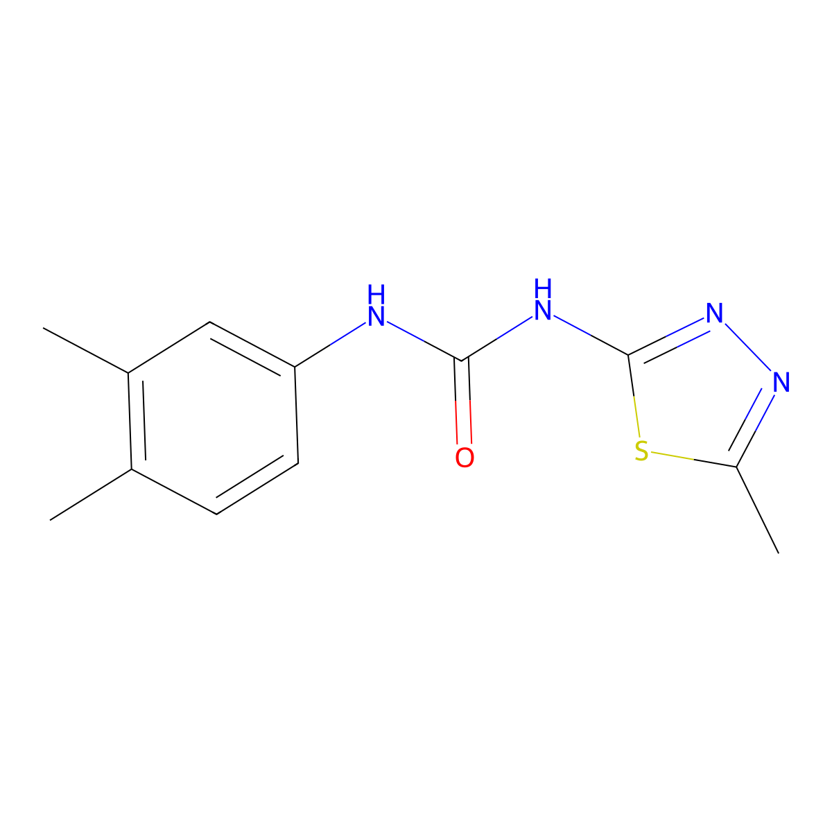 1-(3,4-Dimethylphenyl)-3-(5-methyl-1,3,4-thiadiazol-2-yl)urea molecular structure, CAS 429629-29-8