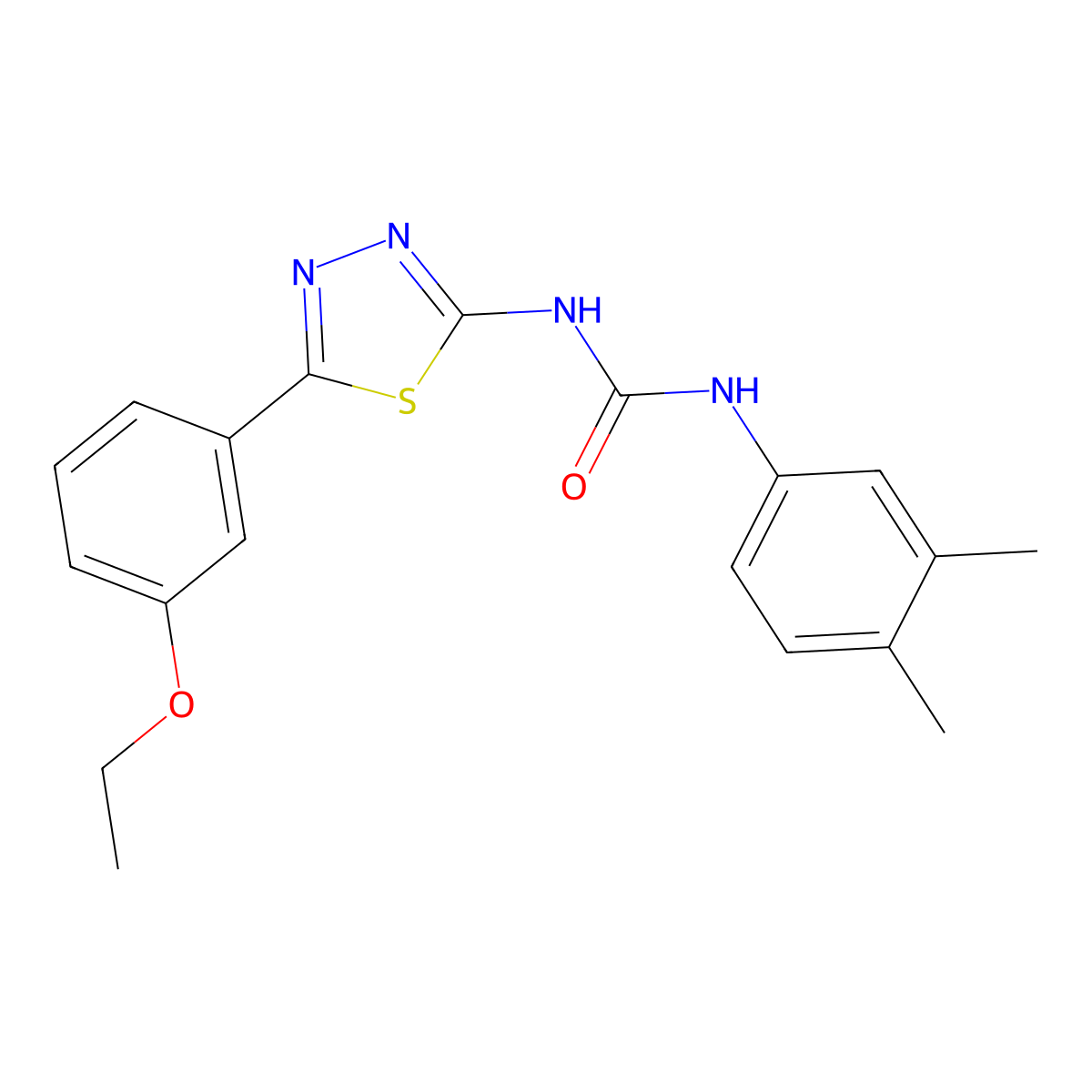 1-(3,4-Dimethylphenyl)-3-[5-(3-ethoxyphenyl)-1,3,4-thiadiazol-2-yl]urea molecular structure, CAS 429629-30-1