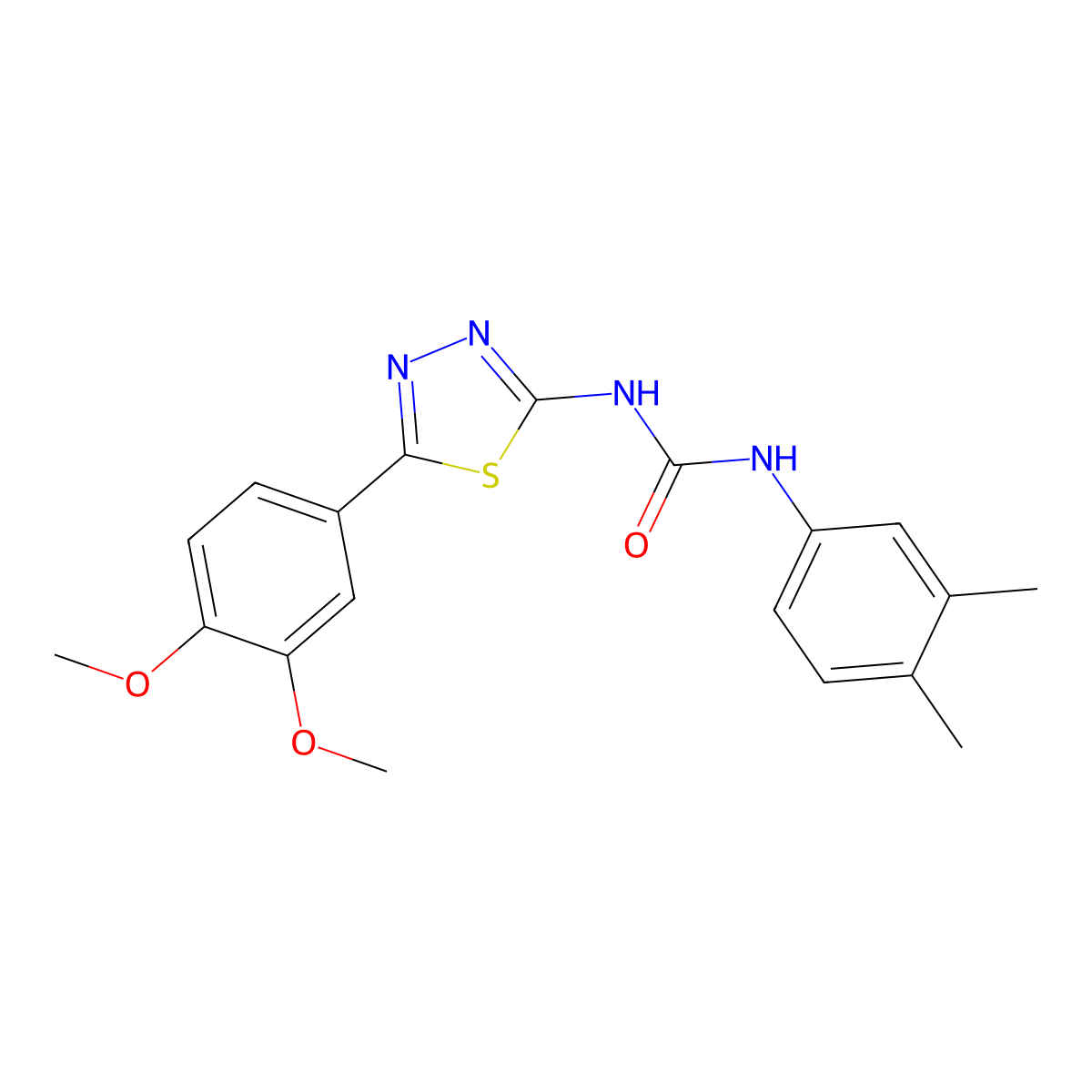 1-[5-(3,4-Dimethoxyphenyl)-1,3,4-thiadiazol-2-yl]-3-(3,4-dimethylphenyl)urea molecular structure, CAS 429629-35-6