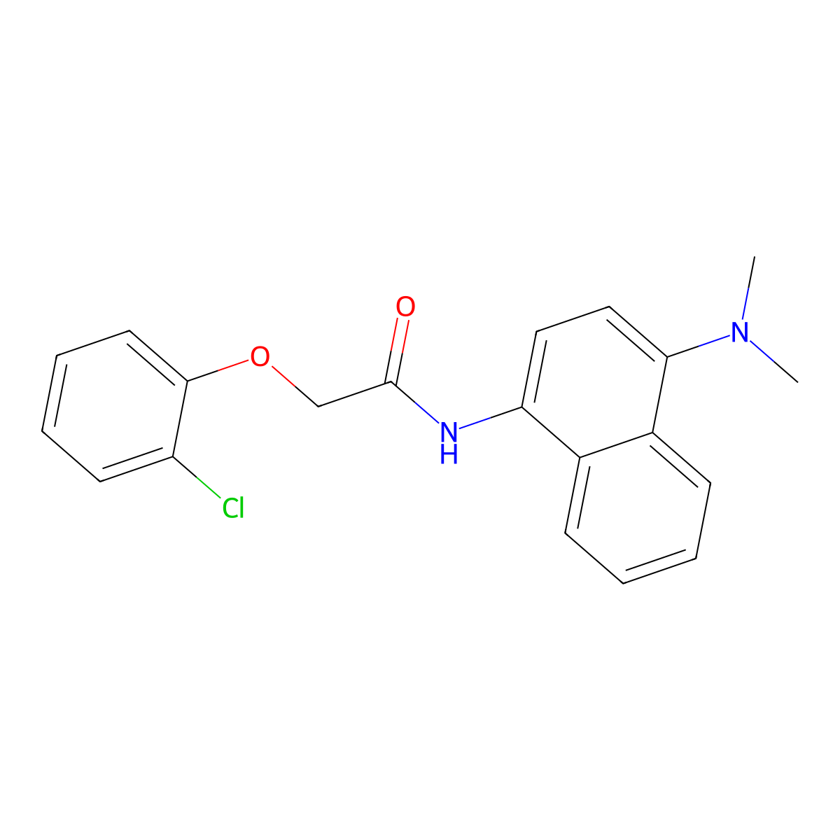 2-(2-chlorophenoxy)-N-[4-(dimethylamino)naphthalen-1-yl]acetamide molecular structure, CAS 429629-41-4
