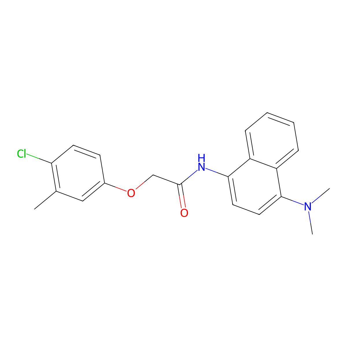 2-(4-chloro-3-methylphenoxy)-N-[4-(dimethylamino)naphthalen-1-yl]acetamide molecular structure, CAS 429629-44-7
