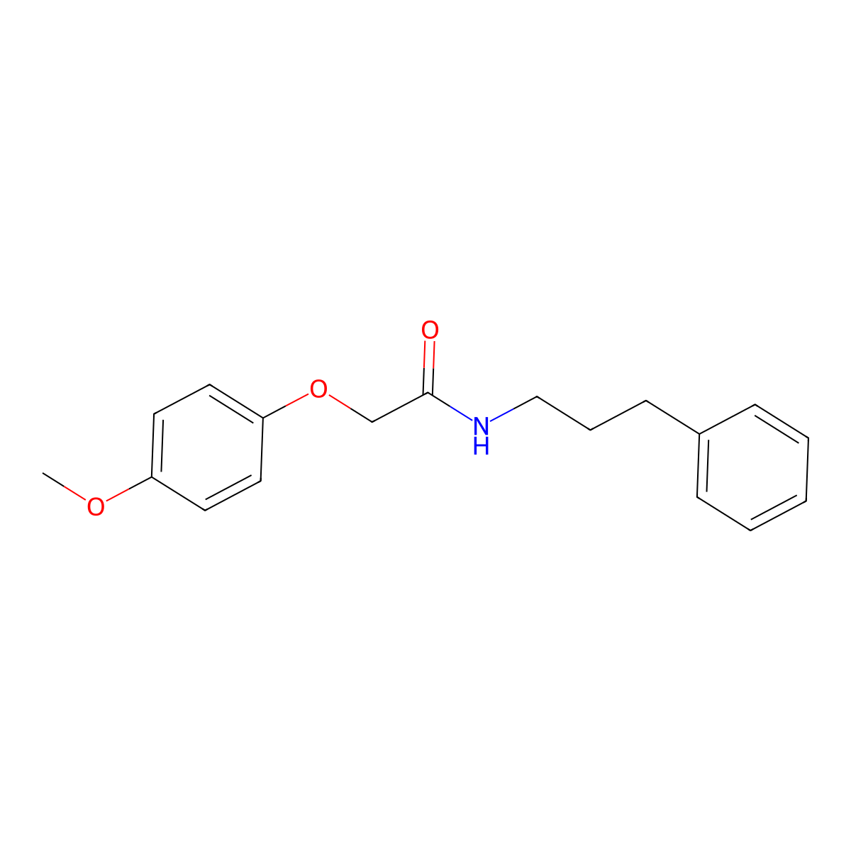 2-(4-methoxyphenoxy)-N-(3-phenylpropyl)acetamide molecular structure, CAS 429629-72-1