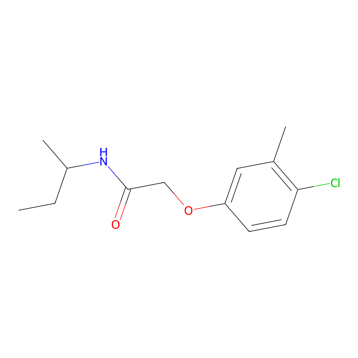 N-(butan-2-yl)-2-(4-chloro-3-methylphenoxy)acetamide molecular structure, CAS 429629-85-6