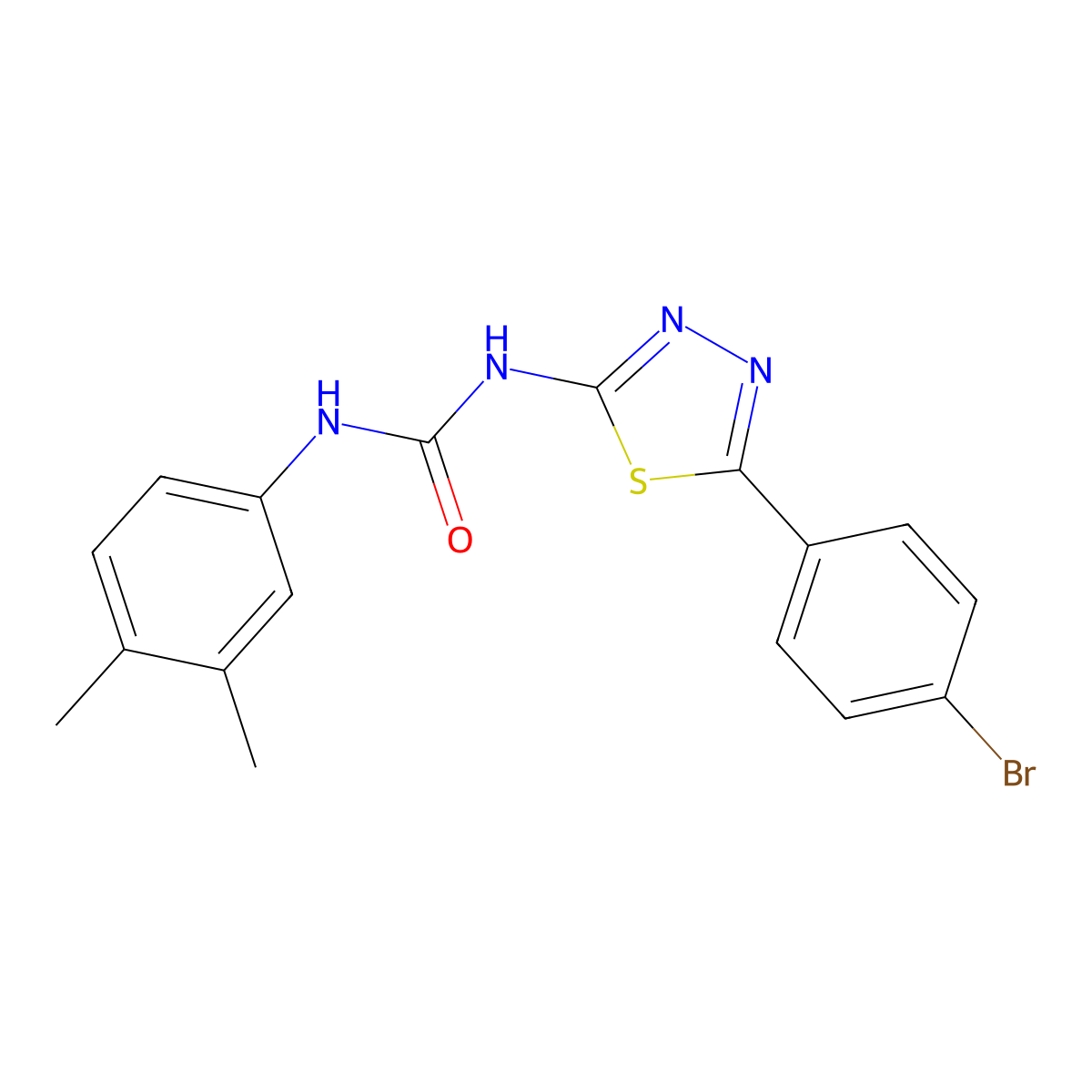 1-[5-(4-Bromophenyl)-1,3,4-thiadiazol-2-yl]-3-(3,4-dimethylphenyl)urea molecular structure, CAS 429629-86-7