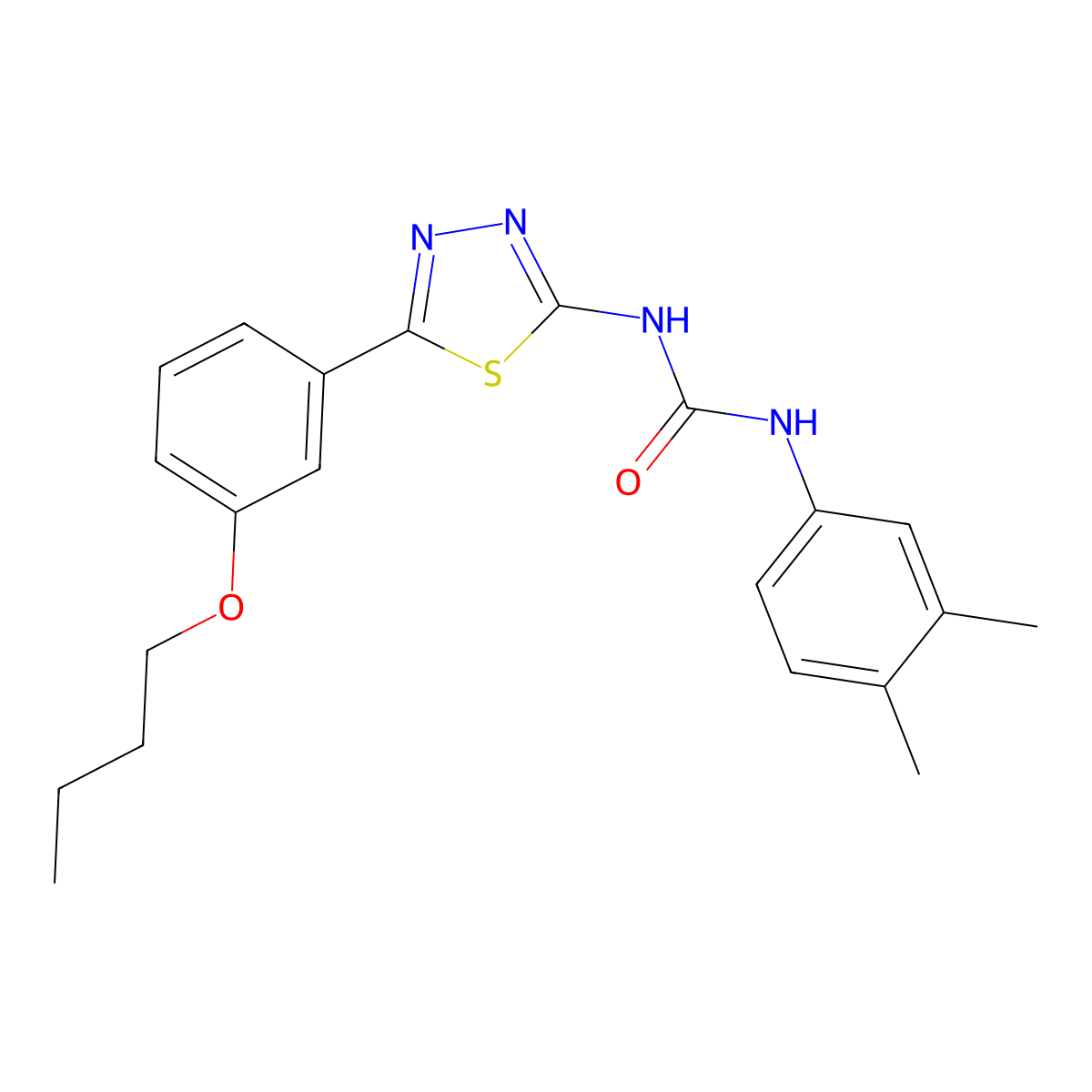 1-[5-(3-Butoxyphenyl)-1,3,4-thiadiazol-2-yl]-3-(3,4-dimethylphenyl)urea molecular structure, CAS 429630-13-7