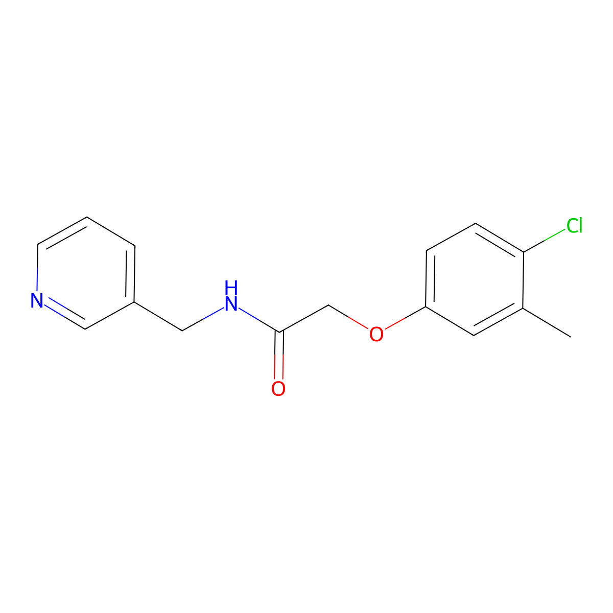2-(4-chloro-3-methylphenoxy)-N-(pyridin-3-ylmethyl)acetamide molecular structure, CAS 429630-67-1