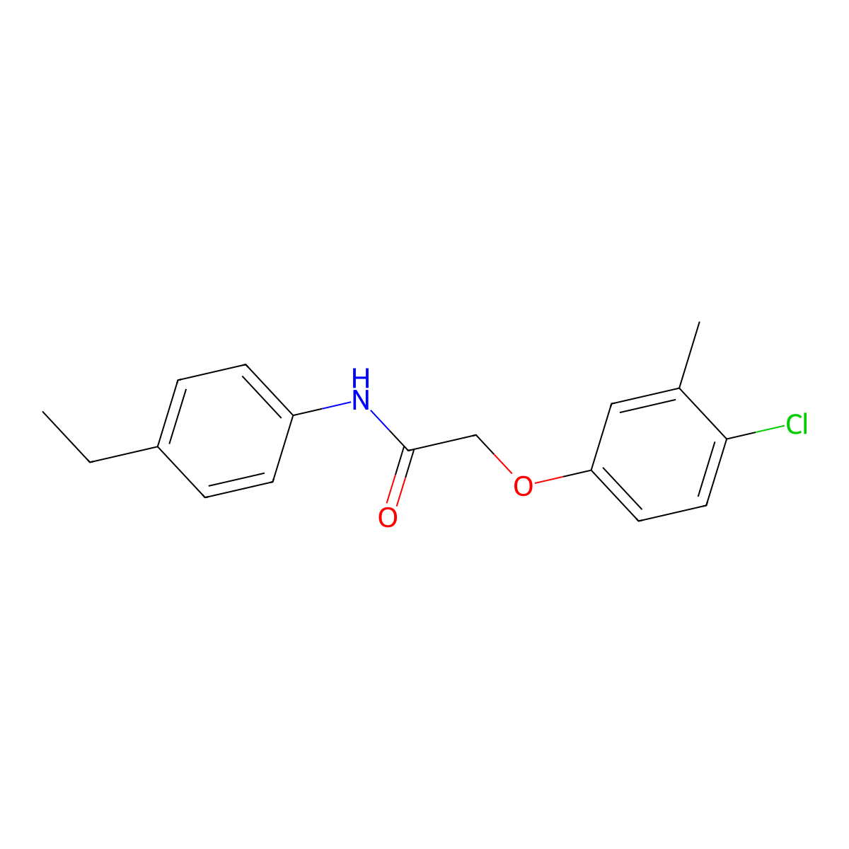 2-(4-chloro-3-methylphenoxy)-N-(4-ethylphenyl)acetamide molecular structure, CAS 429630-70-6