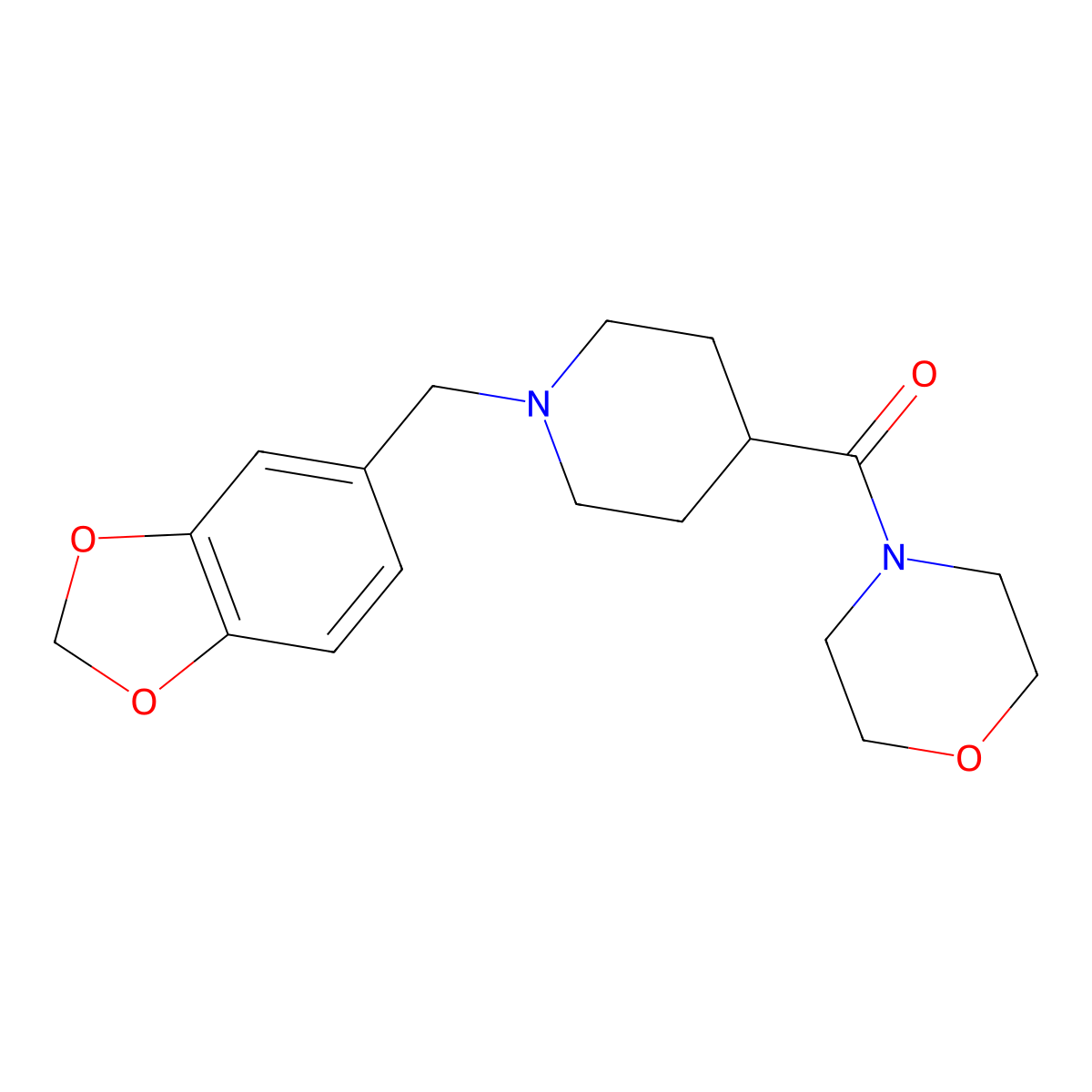 [1-(1,3-Benzodioxol-5-ylmethyl)piperidin-4-yl](morpholin-4-yl)methanone molecular structure, CAS 429630-90-0