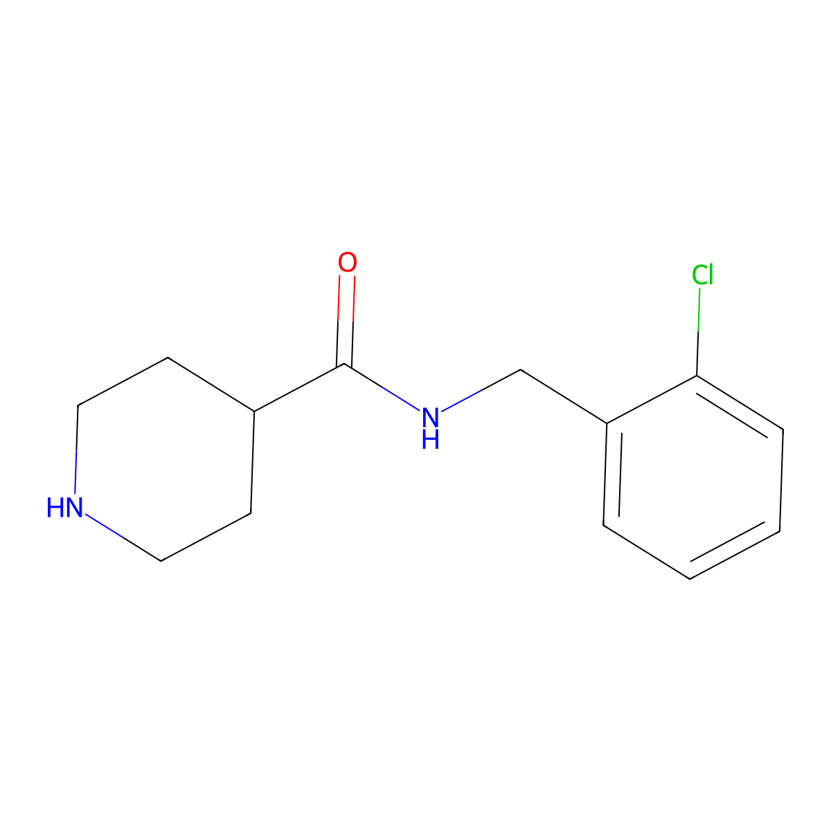 N-(2-chlorobenzyl)piperidine-4-carboxamide molecular structure, CAS 429631-11-8