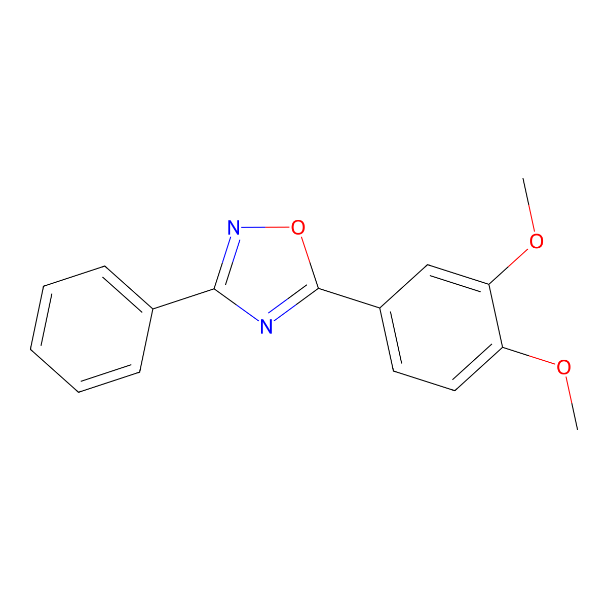 5-(3,4-Dimethoxyphenyl)-3-phenyl-1,2,4-oxadiazole molecular structure, CAS 429631-21-0