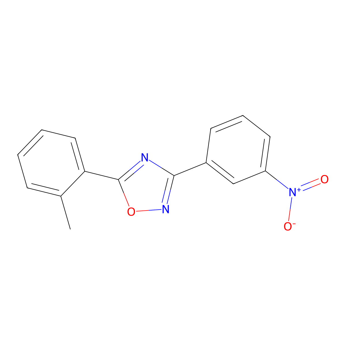 5-(2-Methylphenyl)-3-(3-nitrophenyl)-1,2,4-oxadiazole molecular structure, CAS 429631-45-8