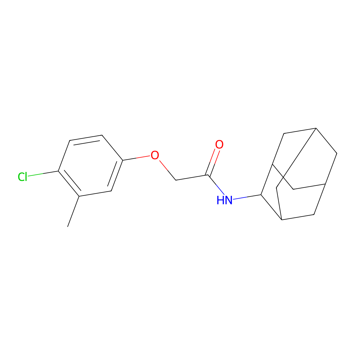 N-(2-adamantyl)-2-(4-chloro-3-methylphenoxy)acetamide molecular structure, CAS 429631-57-2