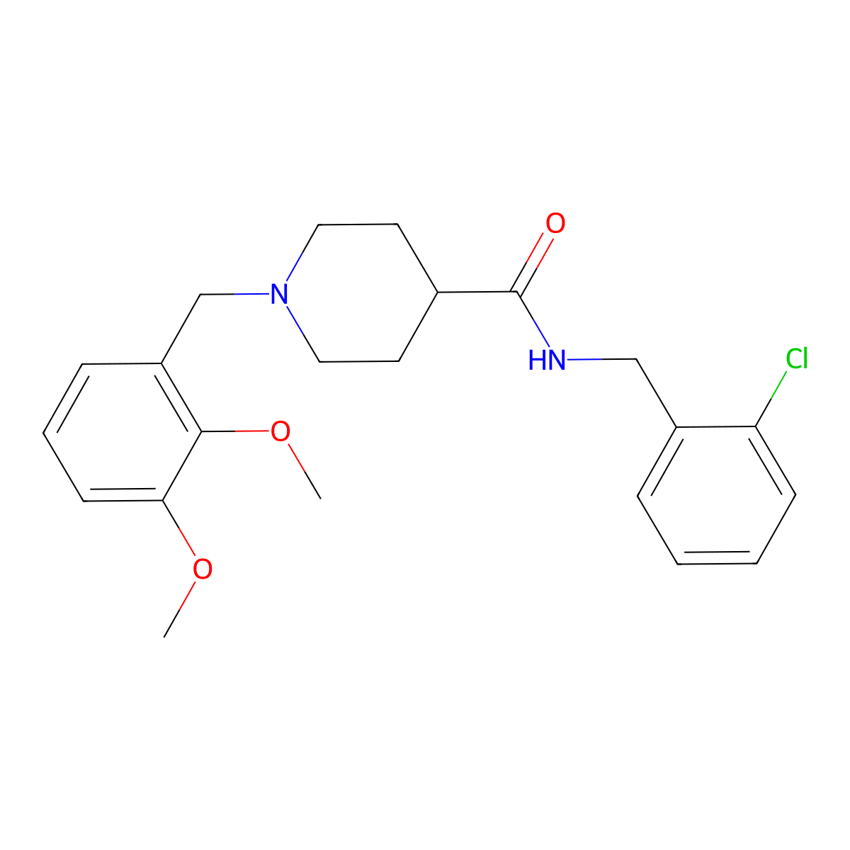 N-[(2-chlorophenyl)methyl]-1-[(2,3-dimethoxyphenyl)methyl]piperidine-4-carboxamide molecular structure, CAS 429631-82-3