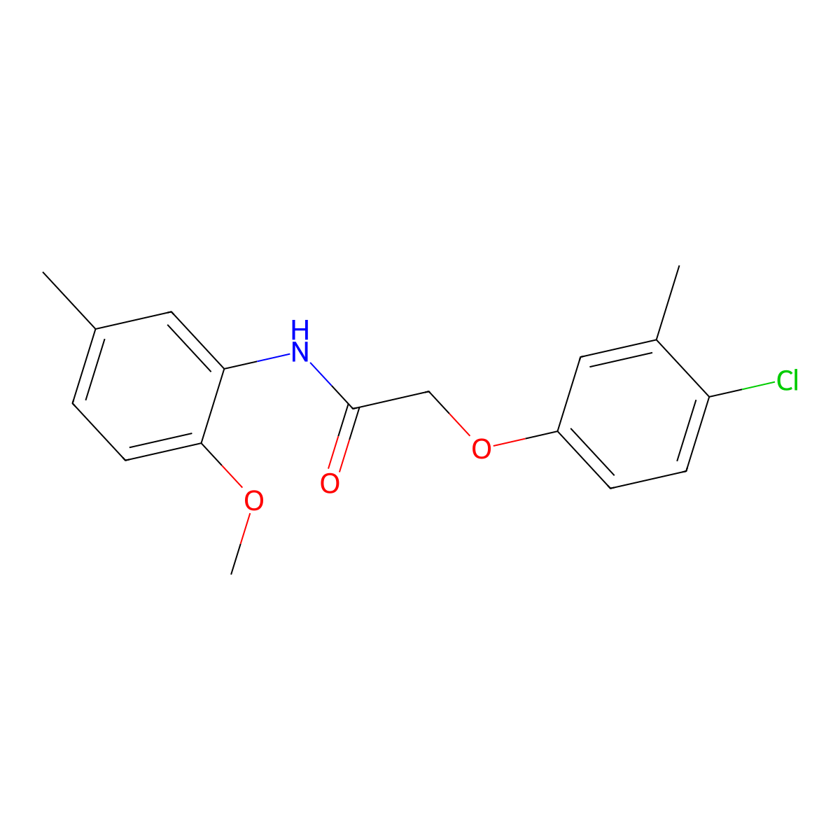 2-(4-chloro-3-methylphenoxy)-N-(2-methoxy-5-methylphenyl)acetamide molecular structure, CAS 429631-83-4