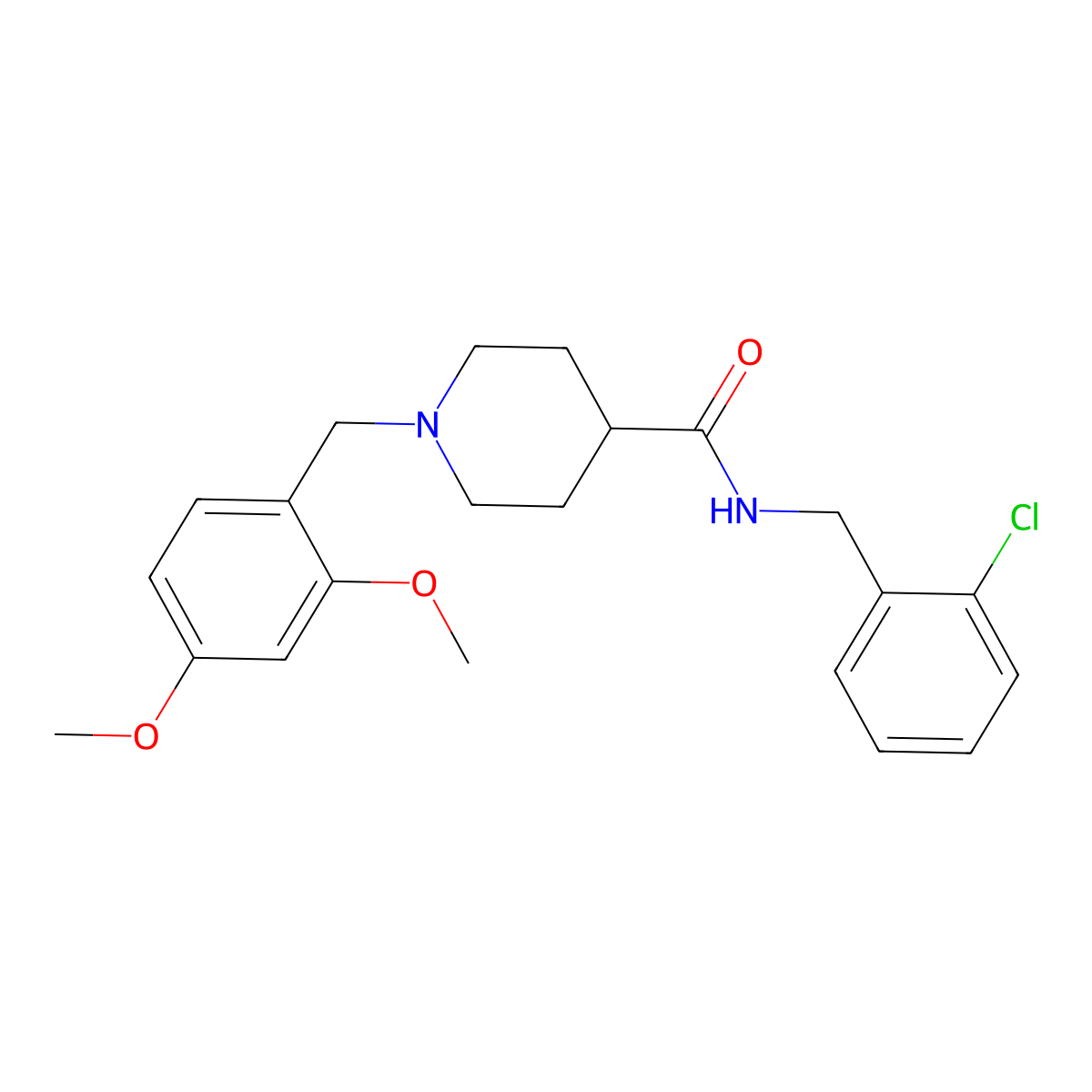 N-[(2-chlorophenyl)methyl]-1-[(2,4-dimethoxyphenyl)methyl]piperidine-4-carboxamide molecular structure, CAS 429631-85-6