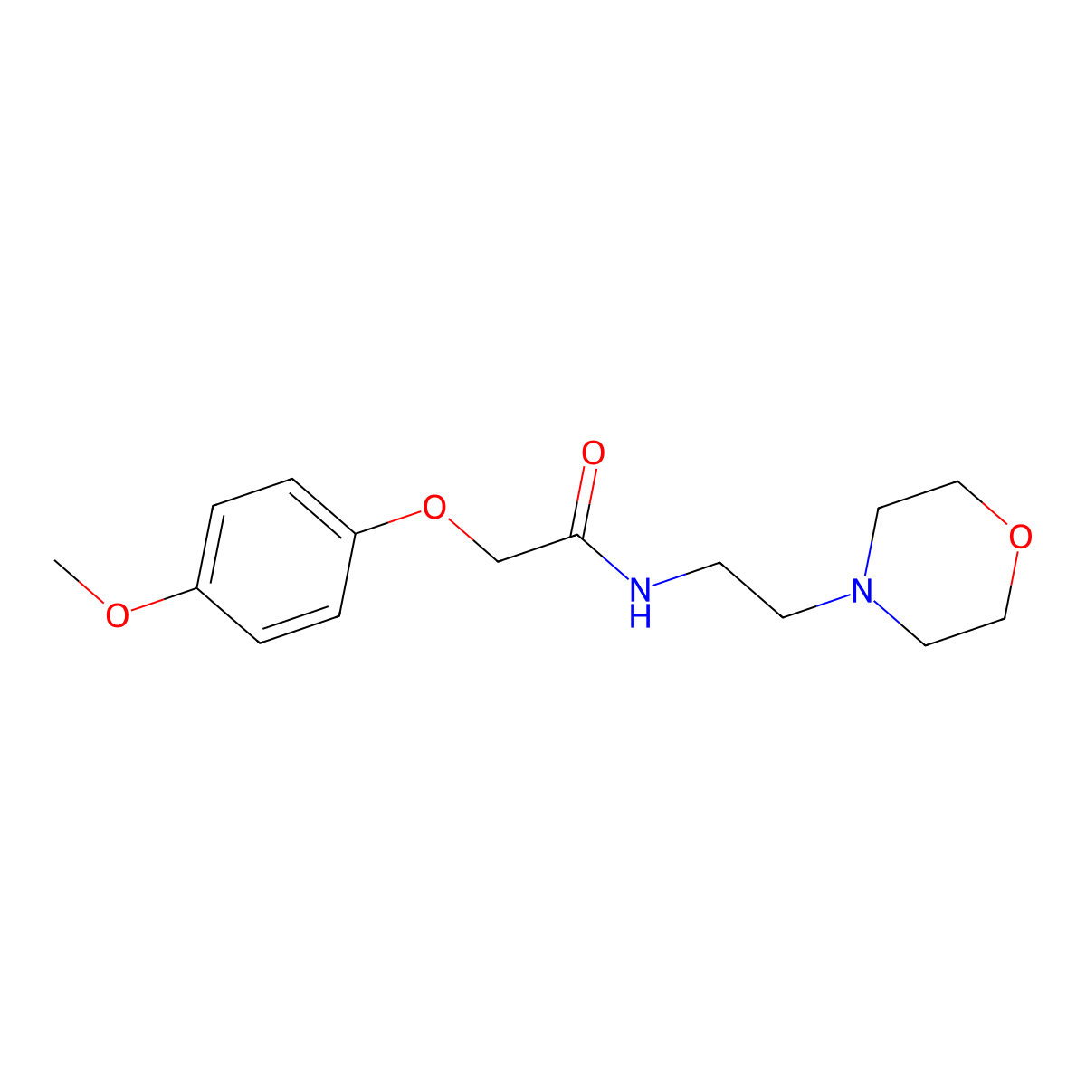 2-(4-methoxyphenoxy)-N-(2-morpholin-4-ylethyl)acetamide molecular structure, CAS 429631-89-0