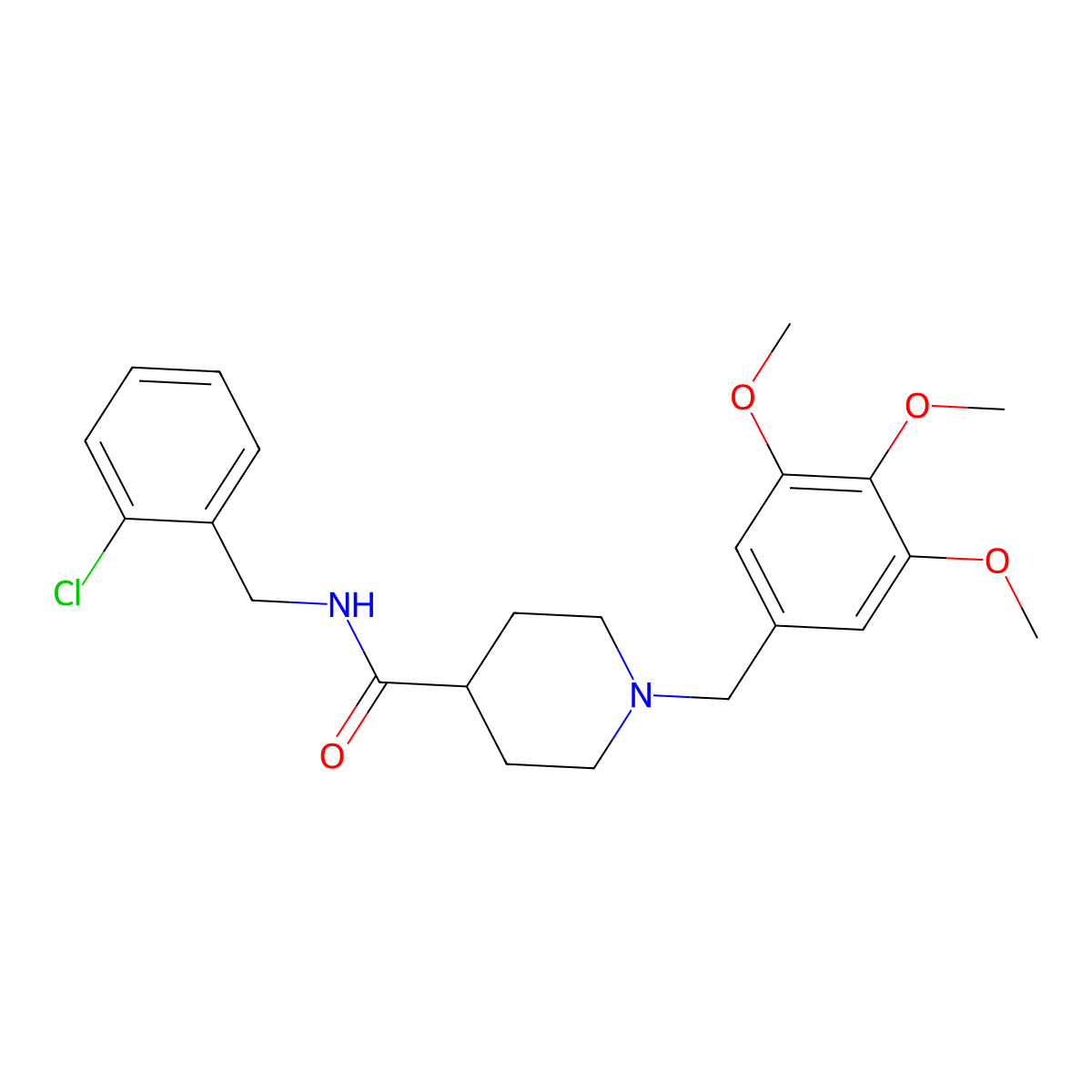 N-[(2-chlorophenyl)methyl]-1-[(3,4,5-trimethoxyphenyl)methyl]piperidine-4-carboxamide molecular structure, CAS 429631-97-0