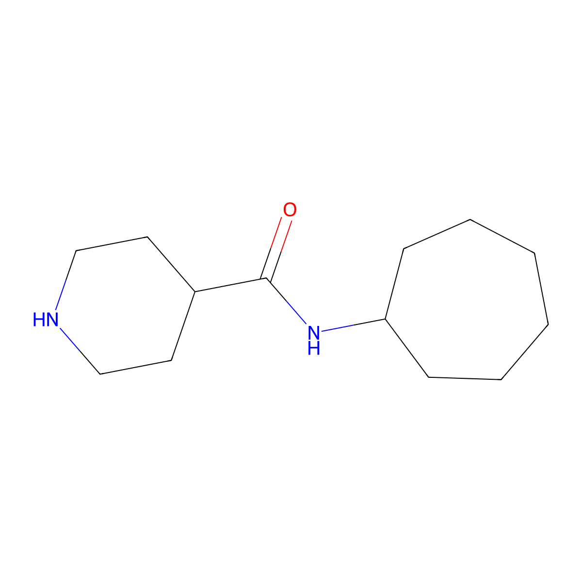 N-cycloheptylpiperidine-4-carboxamide molecular structure, CAS 429632-06-4