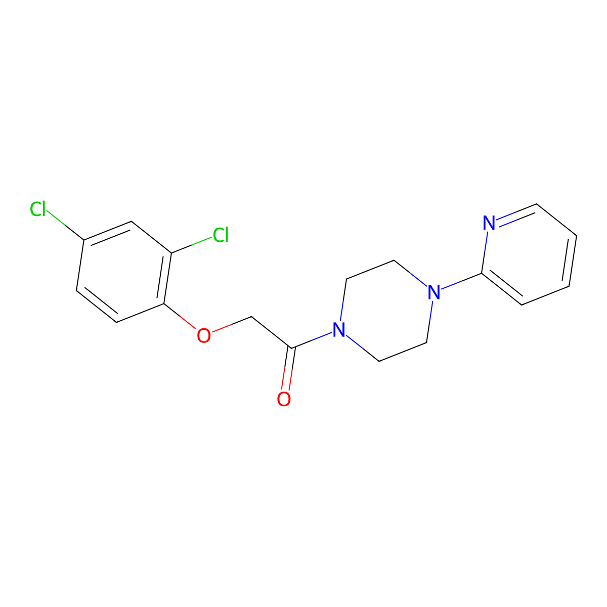 2-(2,4-Dichlorophenoxy)-1-(4-pyridin-2-ylpiperazin-1-yl)ethanone molecular structure, CAS 429632-13-3