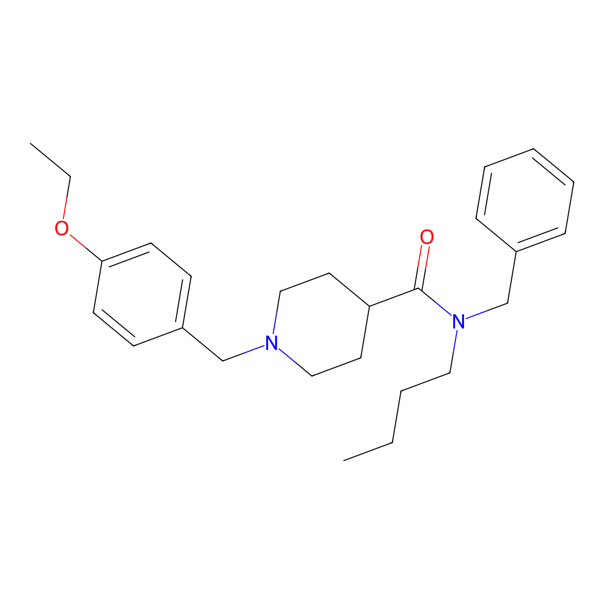 N-benzyl-N-butyl-1-[(4-ethoxyphenyl)methyl]piperidine-4-carboxamide molecular structure, CAS 429632-19-9