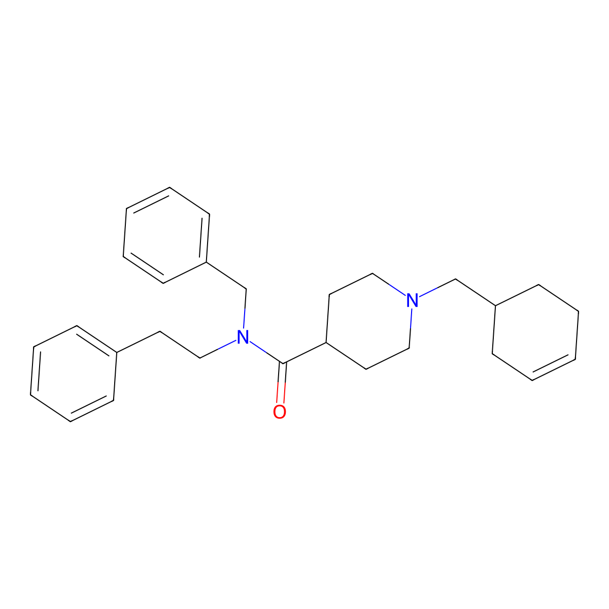N-benzyl-1-(cyclohex-3-en-1-ylmethyl)-N-(2-phenylethyl)piperidine-4-carboxamide molecular structure, CAS 429632-49-5