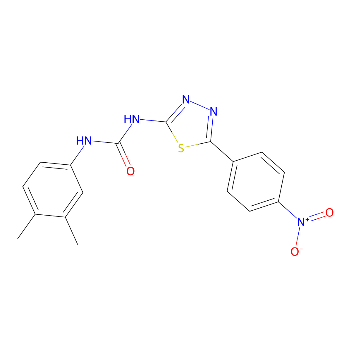 1-(3,4-Dimethylphenyl)-3-[5-(4-nitrophenyl)-1,3,4-thiadiazol-2-yl]urea molecular structure, CAS 429632-57-5