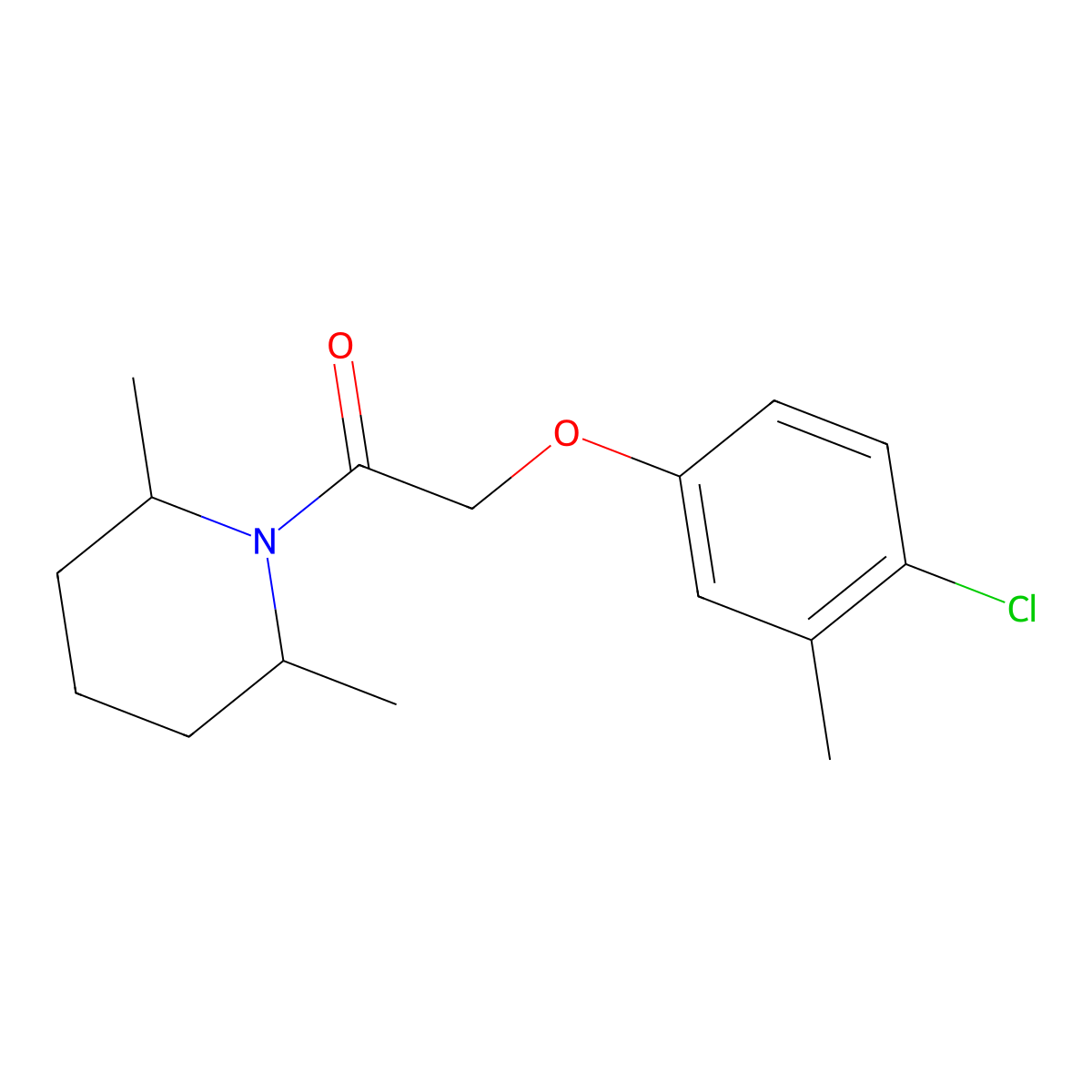 2-(4-Chloro-3-methylphenoxy)-1-(2,6-dimethylpiperidin-1-yl)ethanone molecular structure, CAS 429632-69-9