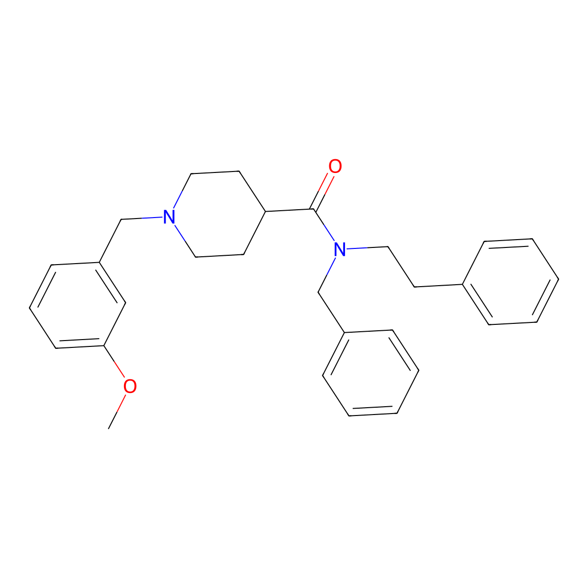 N-benzyl-1-(3-methoxybenzyl)-N-(2-phenylethyl)piperidine-4-carboxamide molecular structure, CAS 429632-72-4