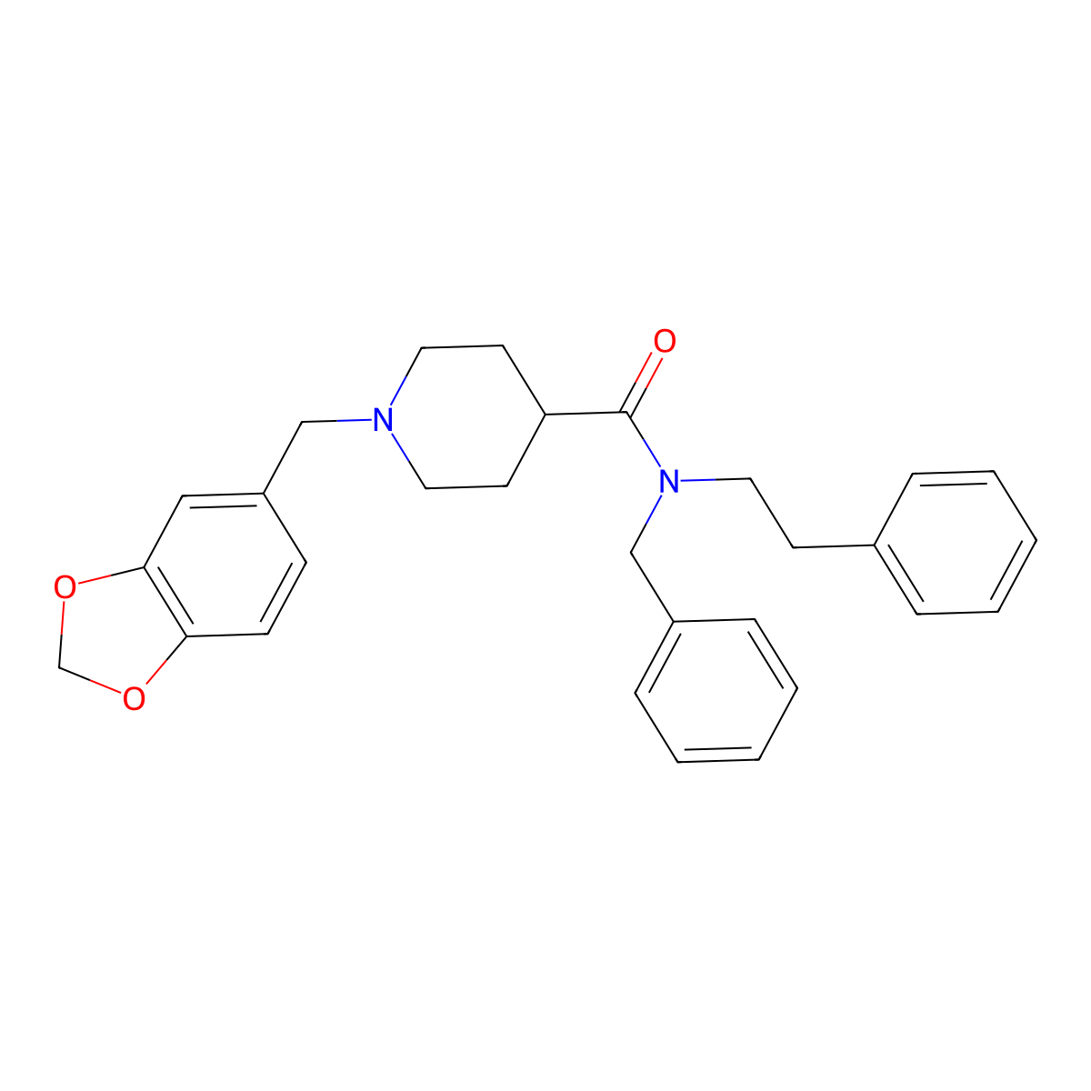 1-(1,3-benzodioxol-5-ylmethyl)-N-benzyl-N-(2-phenylethyl)piperidine-4-carboxamide molecular structure, CAS 429632-82-6