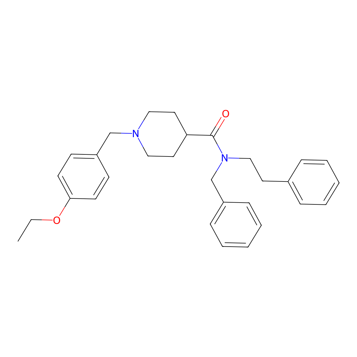 N-benzyl-1-(4-ethoxybenzyl)-N-(2-phenylethyl)piperidine-4-carboxamide molecular structure, CAS 429632-85-9