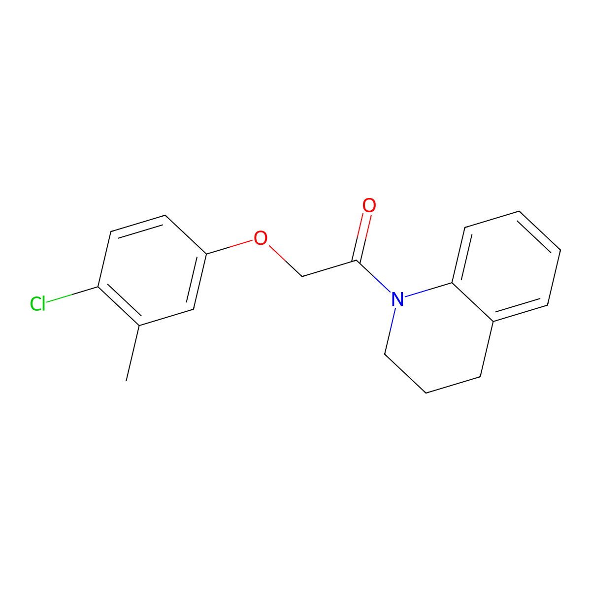 2-(4-chloro-3-methylphenoxy)-1-(3,4-dihydroquinolin-1(2H)-yl)ethanone molecular structure, CAS 429633-08-9