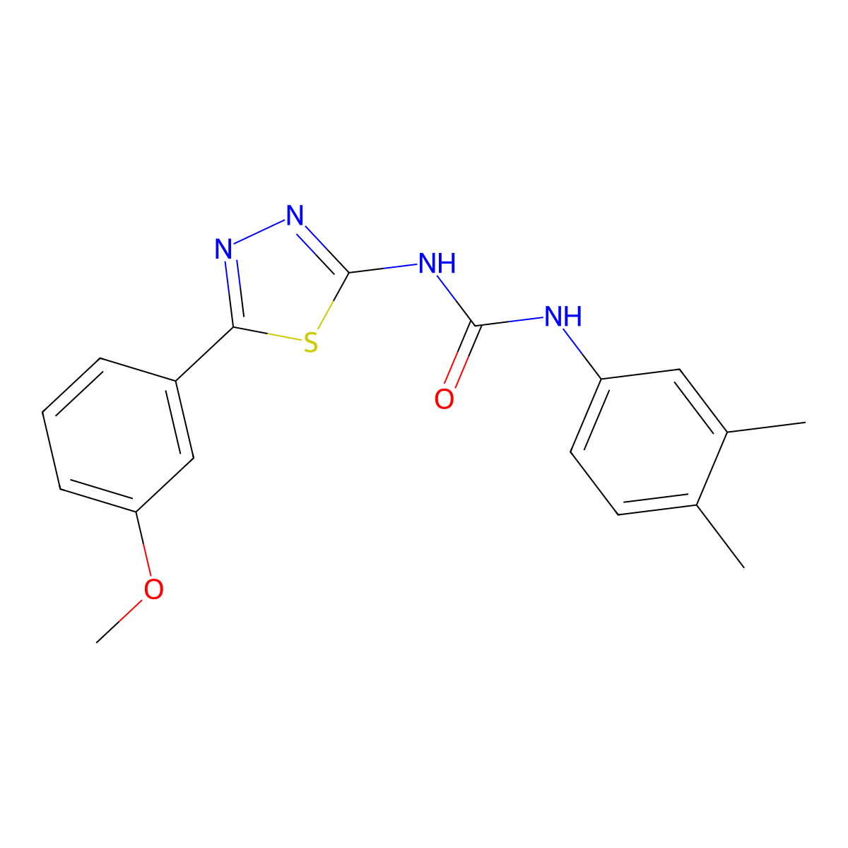 1-(3,4-Dimethylphenyl)-3-[5-(3-methoxyphenyl)-1,3,4-thiadiazol-2-yl]urea molecular structure, CAS 429633-14-7