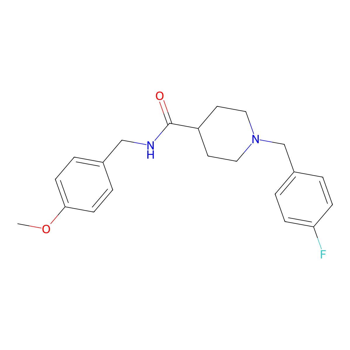 1-[(4-fluorophenyl)methyl]-N-[(4-methoxyphenyl)methyl]piperidine-4-carboxamide molecular structure, CAS 429634-02-6