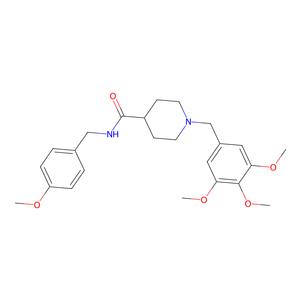 N-[(4-methoxyphenyl)methyl]-1-[(3,4,5-trimethoxyphenyl)methyl]piperidine-4-carboxamide molecular structure, CAS 429634-46-8