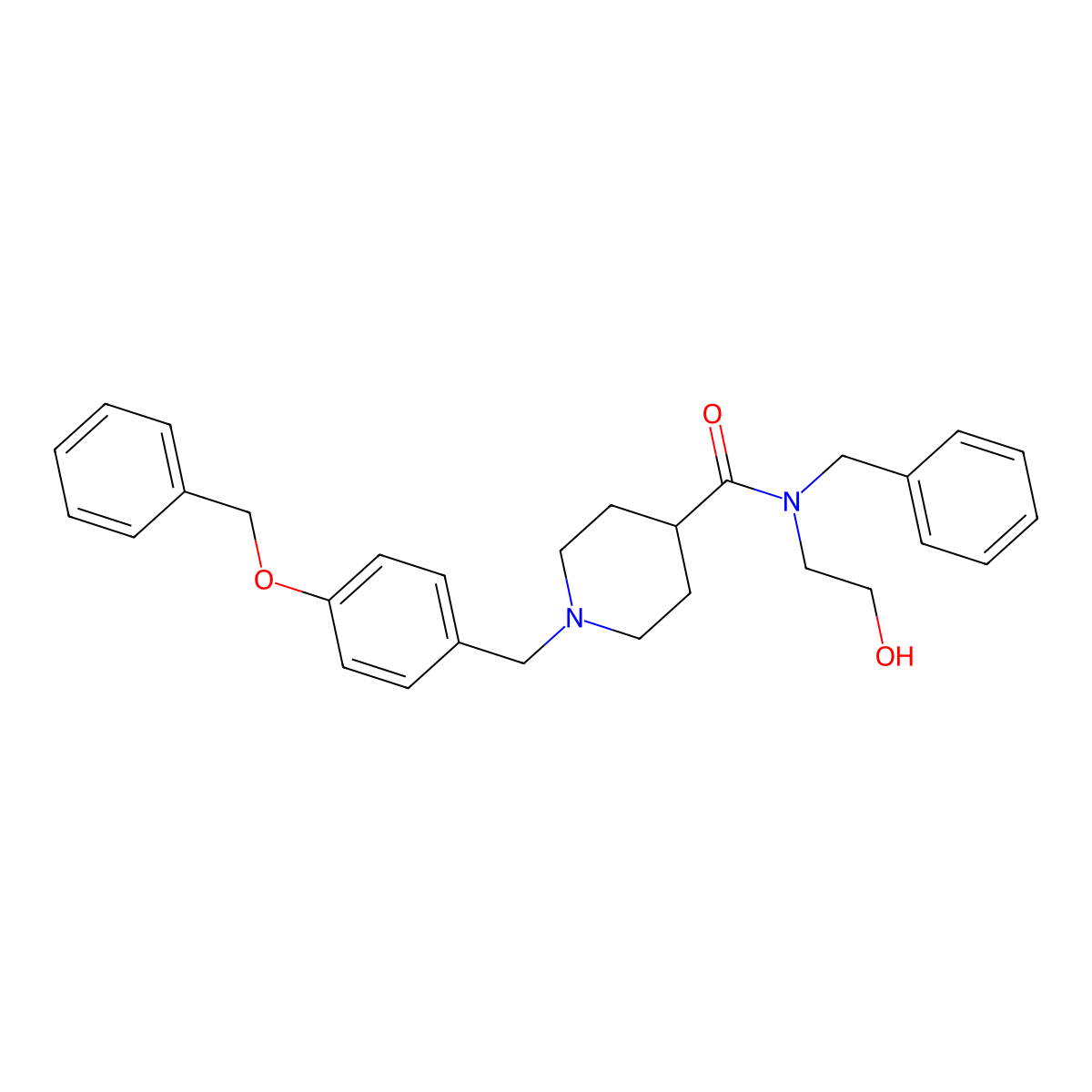 N-benzyl-1-[4-(benzyloxy)benzyl]-N-(2-hydroxyethyl)piperidine-4-carboxamide molecular structure, CAS 429634-51-5