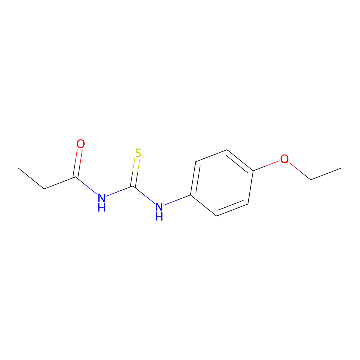 N-[(4-ethoxyphenyl)carbamothioyl]propanamide molecular structure, CAS 429634-56-0