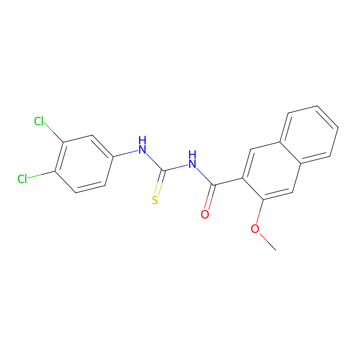 N-[(3,4-dichlorophenyl)carbamothioyl]-3-methoxynaphthalene-2-carboxamide molecular structure, CAS 429634-59-3