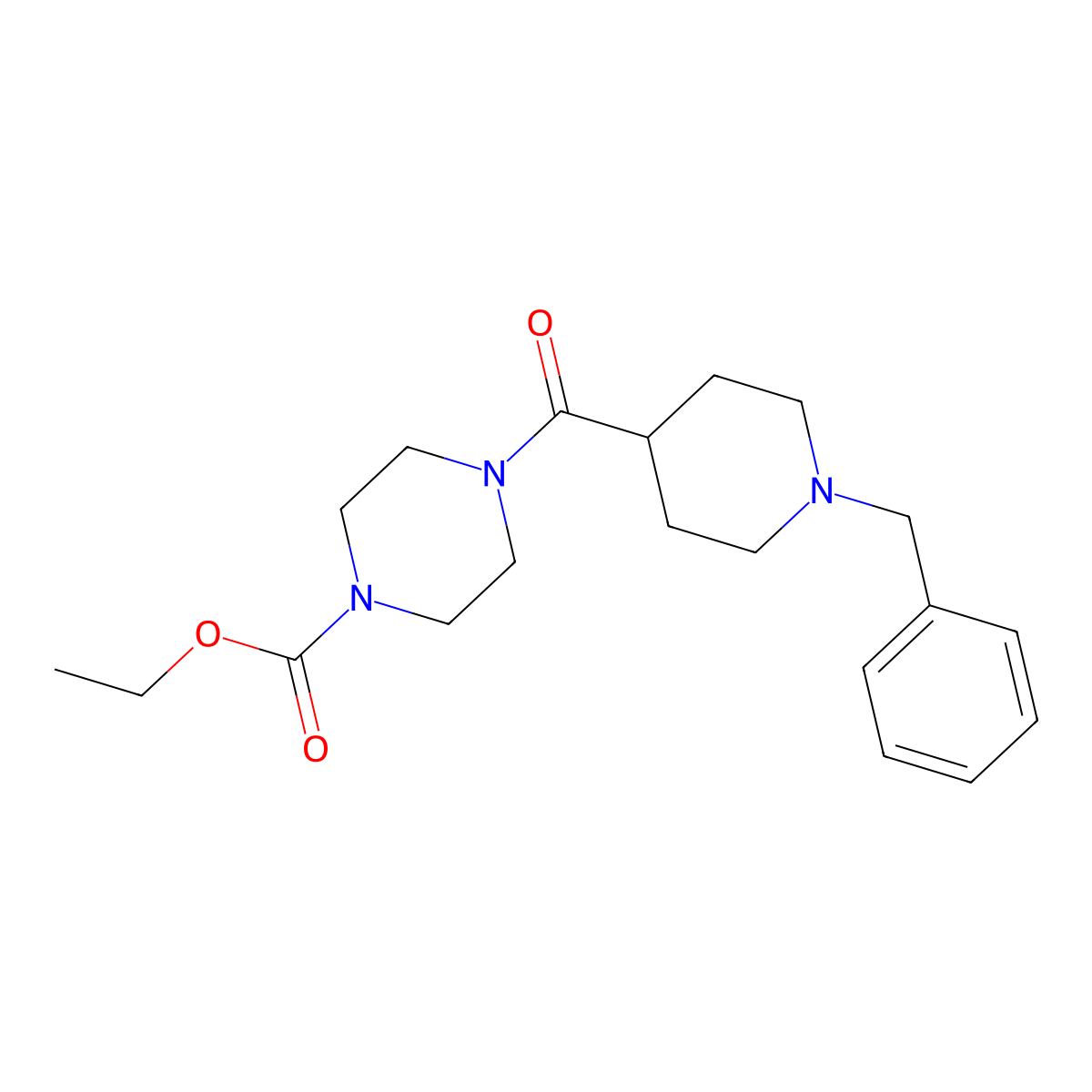 Ethyl 4-[(1-benzylpiperidin-4-yl)carbonyl]piperazine-1-carboxylate molecular structure, CAS 429634-60-6
