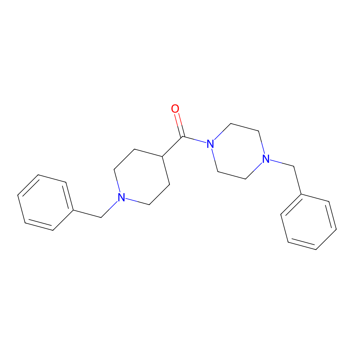 (4-Benzylpiperazin-1-yl)-(1-benzylpiperidin-4-yl)methanone molecular structure, CAS 429635-20-1