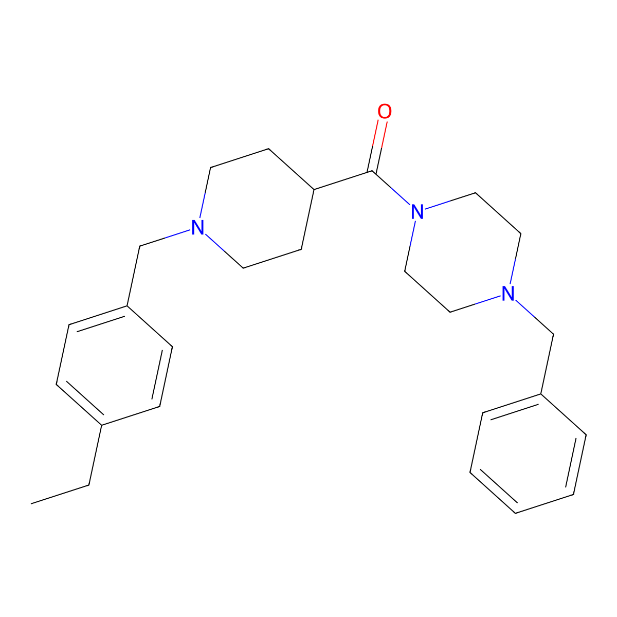 (4-Benzylpiperazin-1-yl)[1-(4-ethylbenzyl)piperidin-4-yl]methanone molecular structure, CAS 429635-47-2