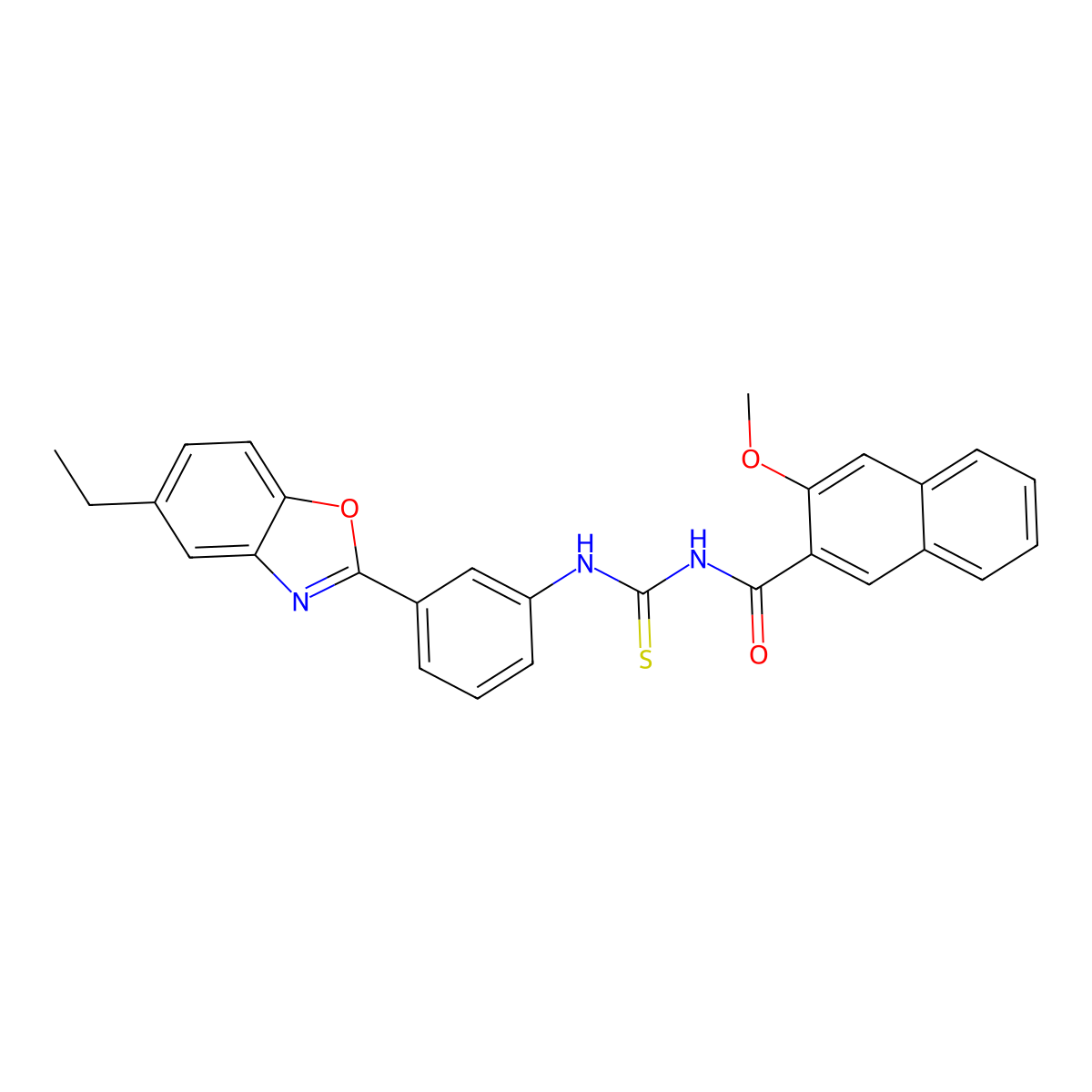 N-[[3-(5-ethyl-1,3-benzoxazol-2-yl)phenyl]carbamothioyl]-3-methoxynaphthalene-2-carboxamide molecular structure, CAS 429635-60-9