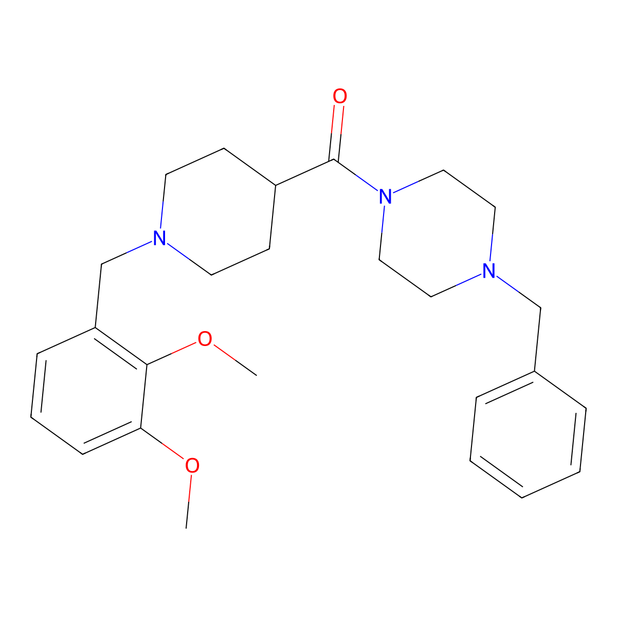 (4-Benzylpiperazin-1-yl)[1-(2,3-dimethoxybenzyl)piperidin-4-yl]methanone molecular structure, CAS 429635-82-5