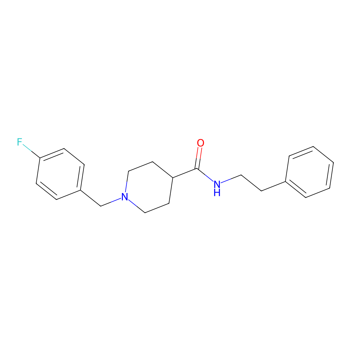 1-(4-fluorobenzyl)-N-(2-phenylethyl)piperidine-4-carboxamide molecular structure, CAS 429635-84-7