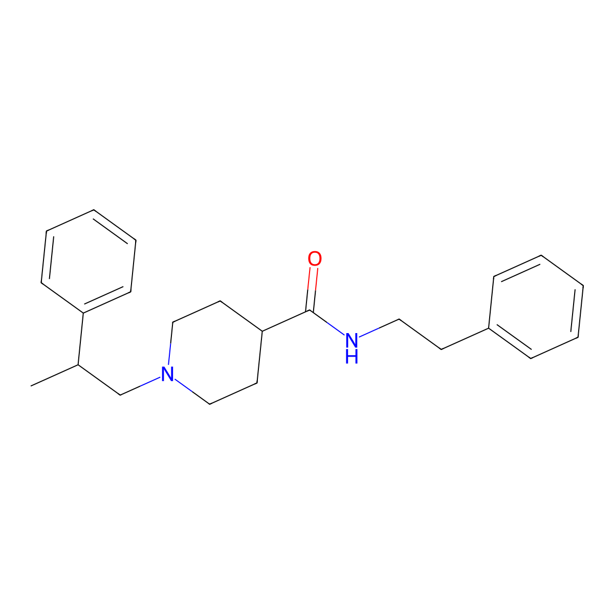 N-(2-phenylethyl)-1-(2-phenylpropyl)piperidine-4-carboxamide molecular structure, CAS 429635-87-0