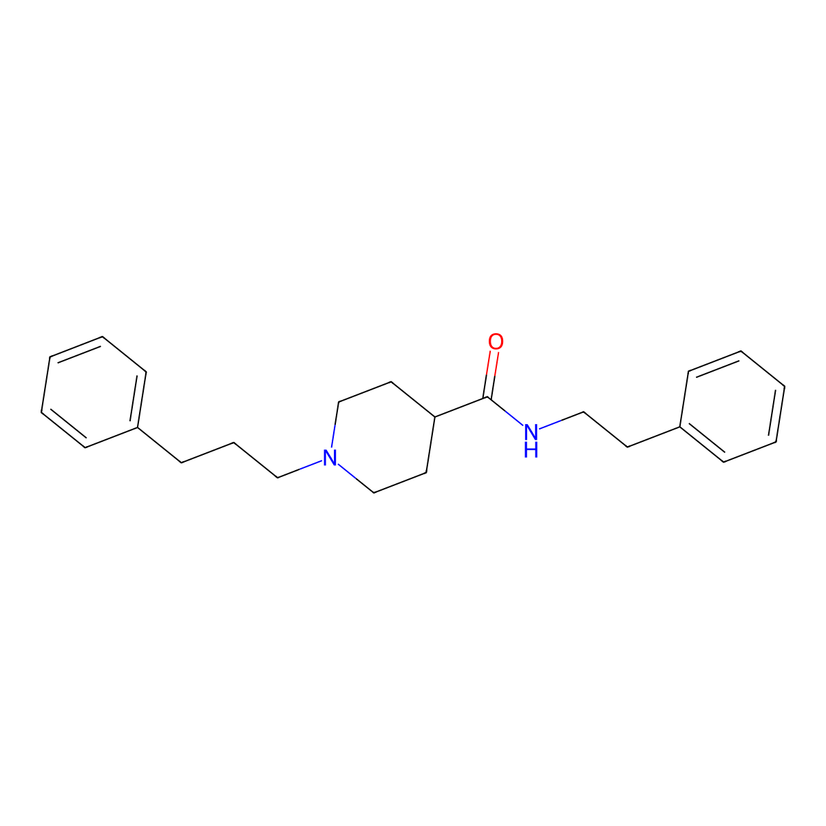 N-(2-phenylethyl)-1-(3-phenylpropyl)piperidine-4-carboxamide molecular structure, CAS 429635-90-5