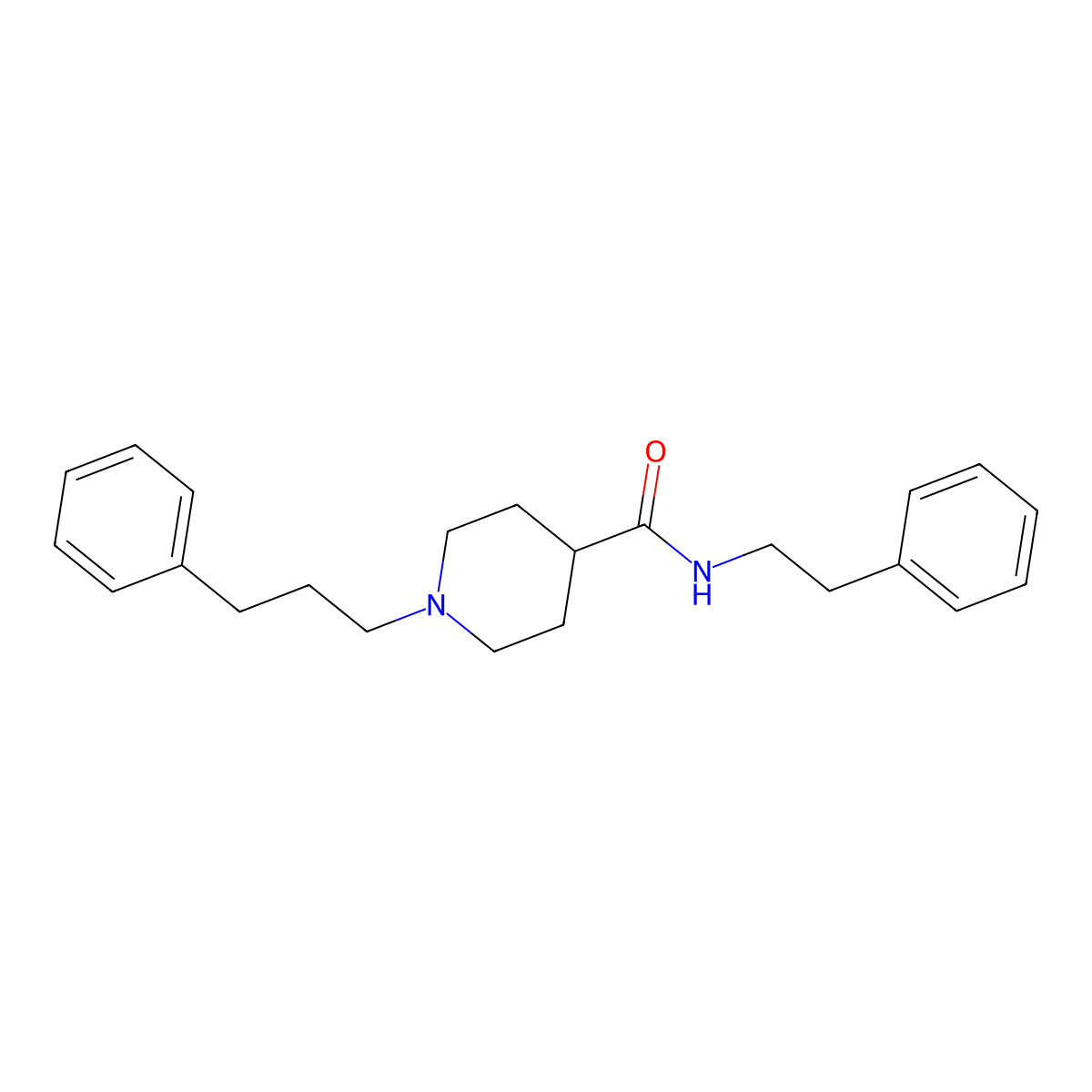 N-(2-phenylethyl)-1-(3-phenylpropyl)piperidine-4-carboxamide molecular structure, CAS 429635-90-5