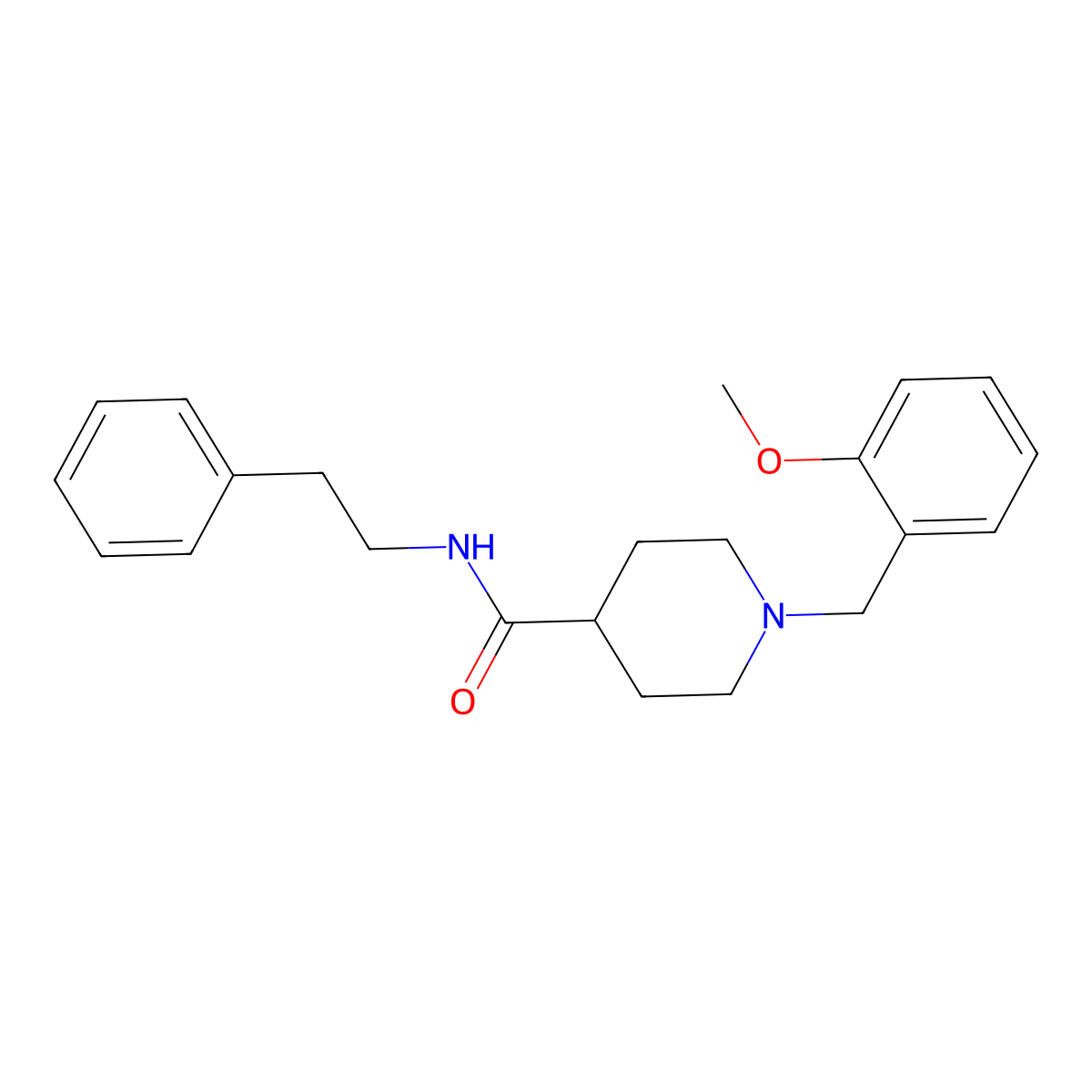 1-(2-methoxybenzyl)-N-(2-phenylethyl)piperidine-4-carboxamide molecular structure, CAS 429635-96-1
