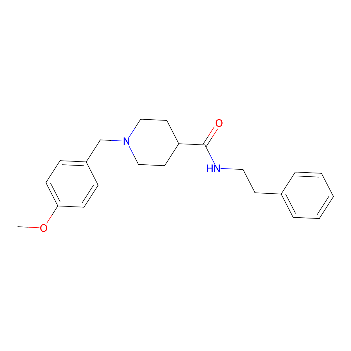 1-(4-methoxybenzyl)-N-(2-phenylethyl)piperidine-4-carboxamide molecular structure, CAS 429635-99-4